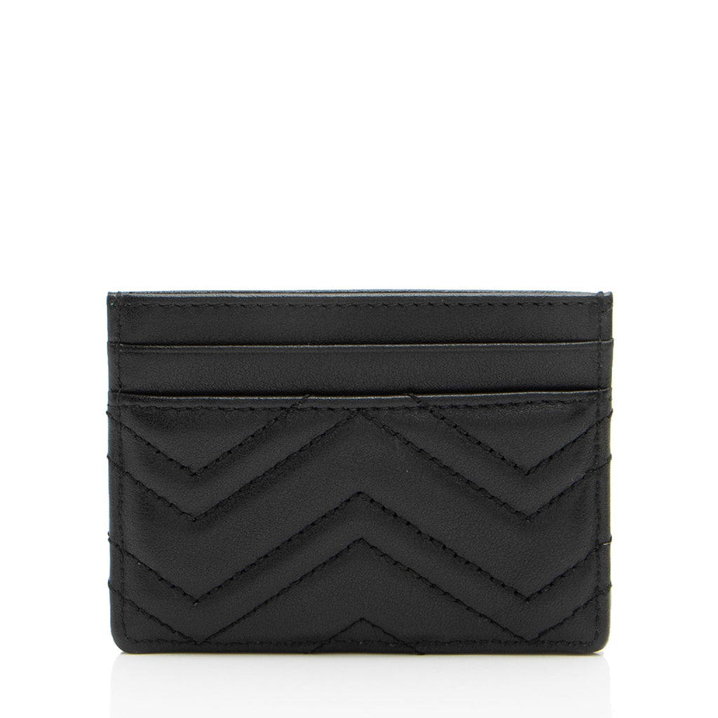 Gucci Matelasse Leather GG Marmont Card Case (SHF-OQEoh4)