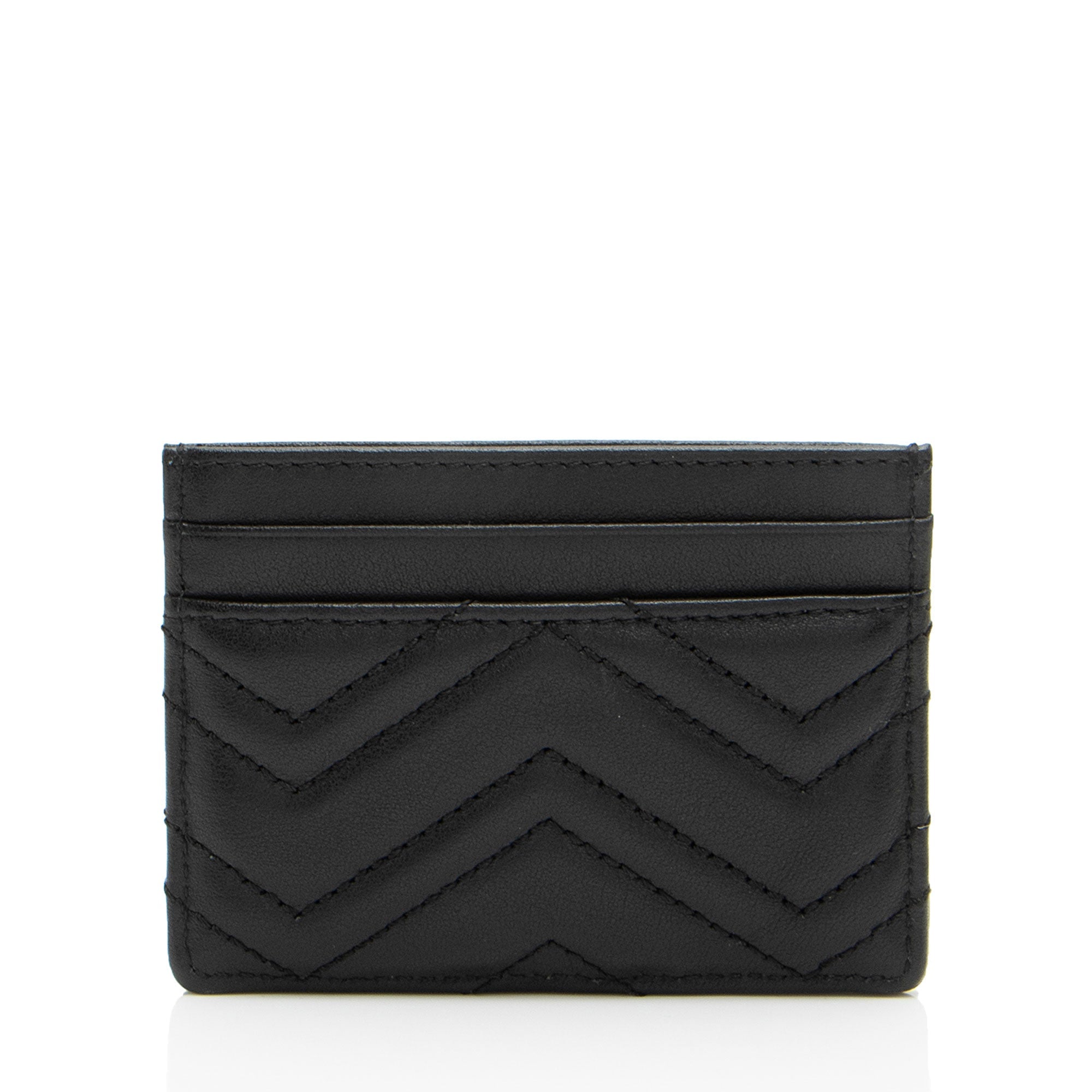 Gucci Matelasse Leather GG Marmont Card Case (SHF-OQEoh4)