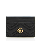 Gucci Matelasse Leather GG Marmont Card Case (SHF-OQEoh4)