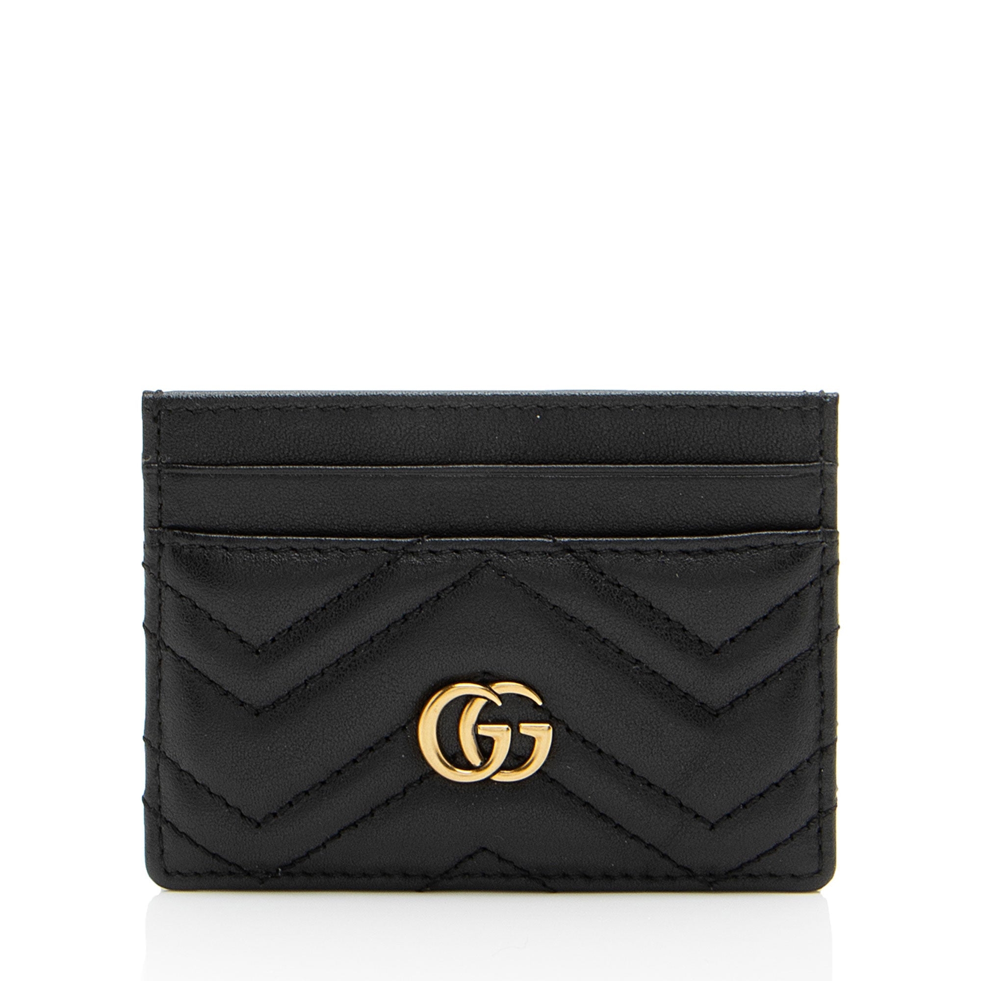 Gucci Matelasse Leather GG Marmont Card Case (SHF-OQEoh4)
