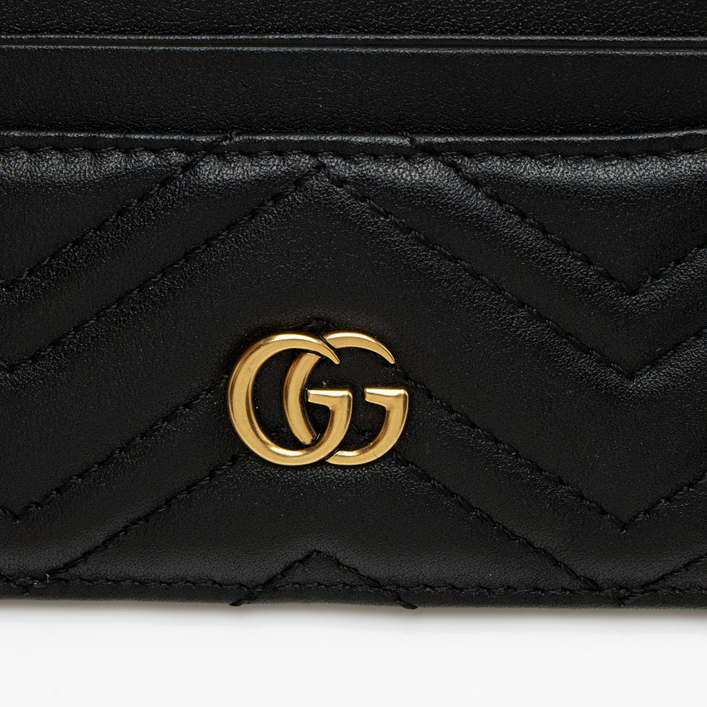 Gucci Matelasse Leather GG Marmont Card Case (SHF-OQEoh4)
