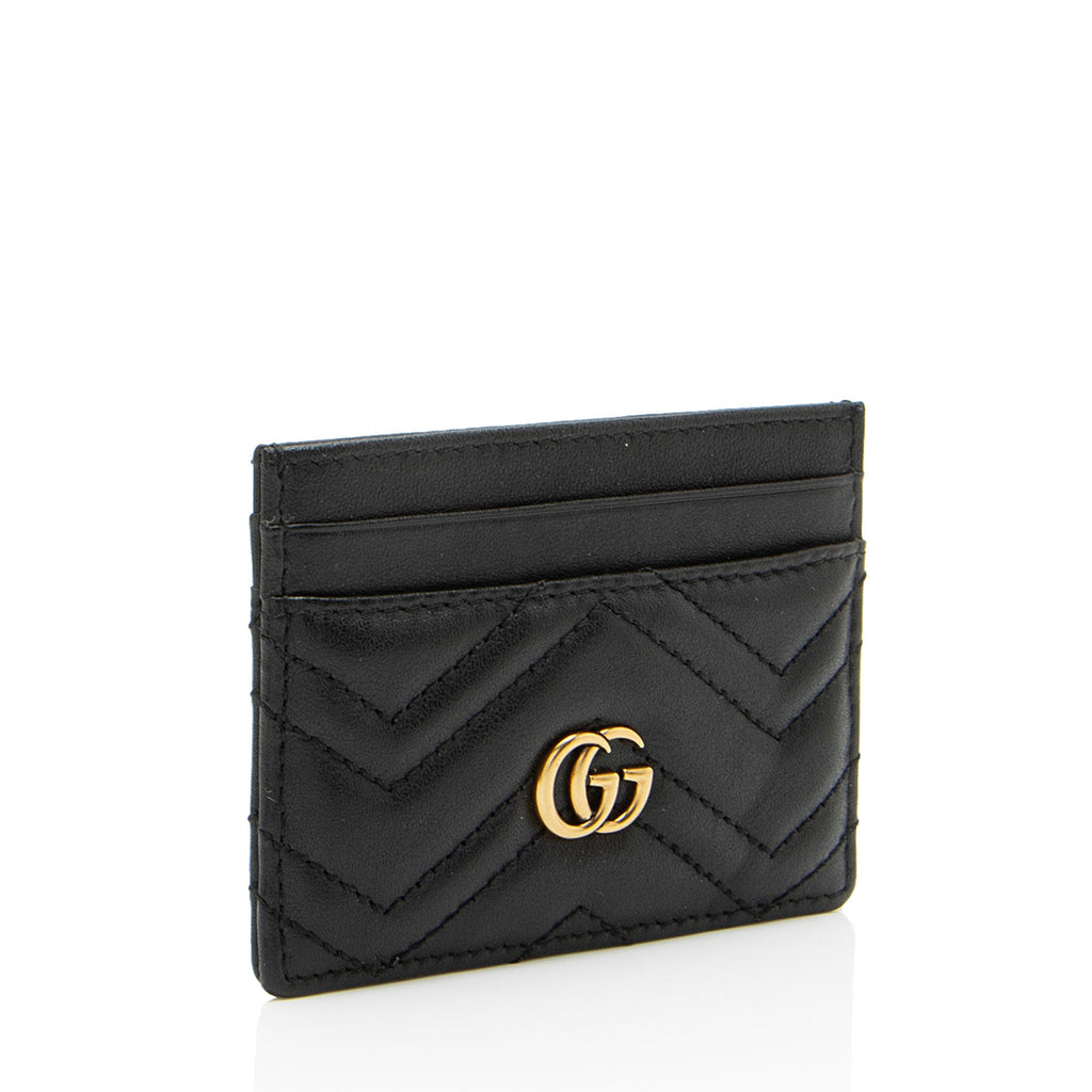Gucci Matelasse Leather GG Marmont Card Case (SHF-OQEoh4)