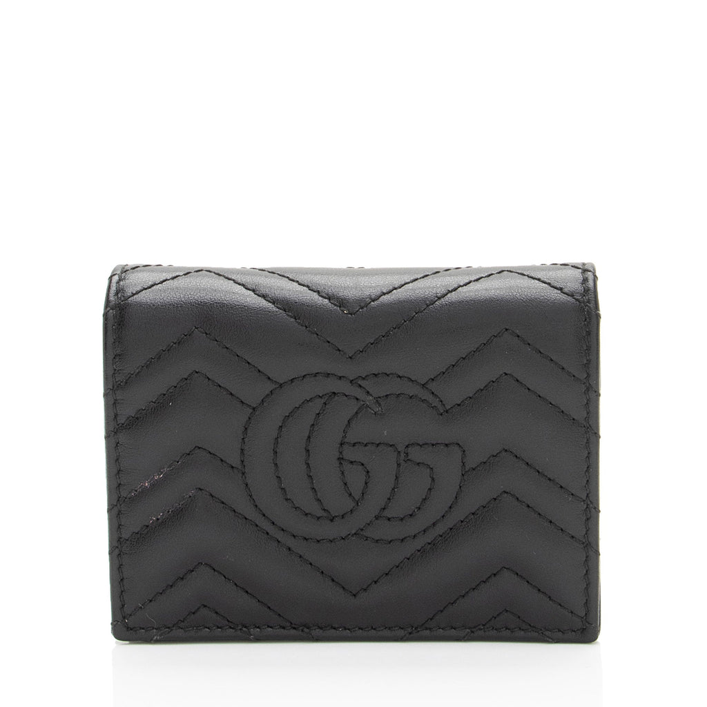 Gucci Matelasse Leather GG Marmont Card Wallet (SHF-15hEyp)