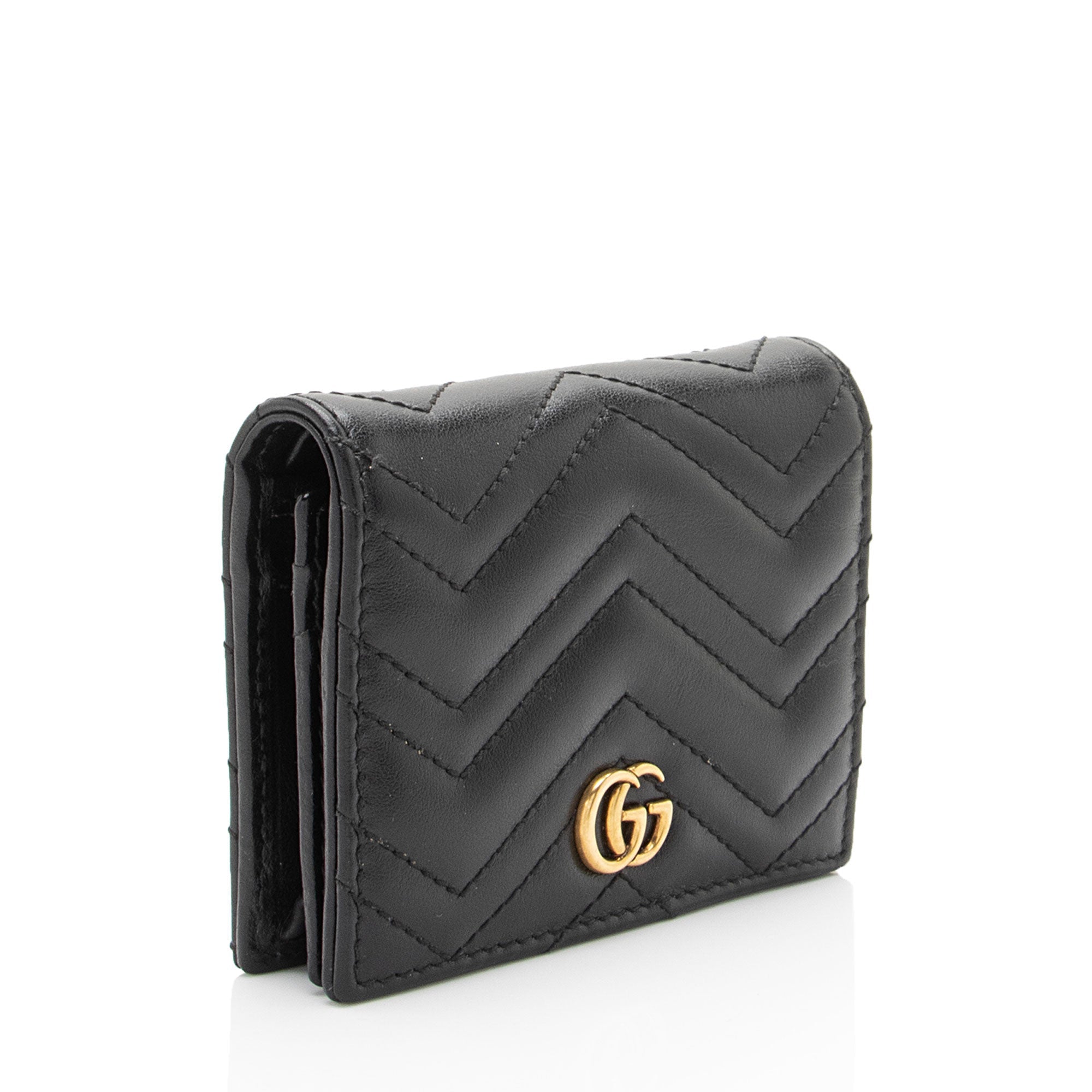 Gucci Matelasse Leather GG Marmont Card Wallet (SHF-15hEyp)