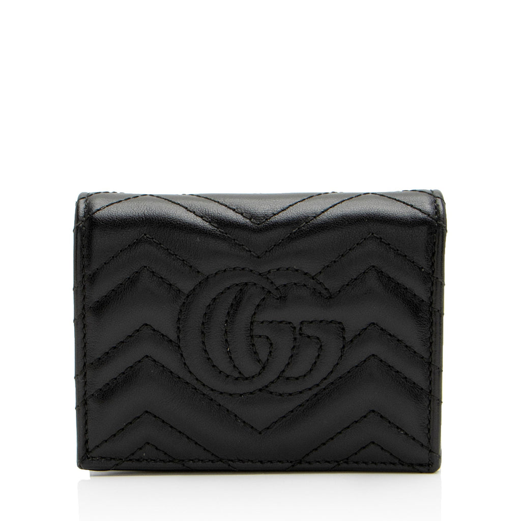 Gucci Matelasse Leather GG Marmont Card Wallet (SHF-vb1hJE)