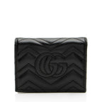 Gucci Matelasse Leather GG Marmont Card Wallet (SHF-vb1hJE)