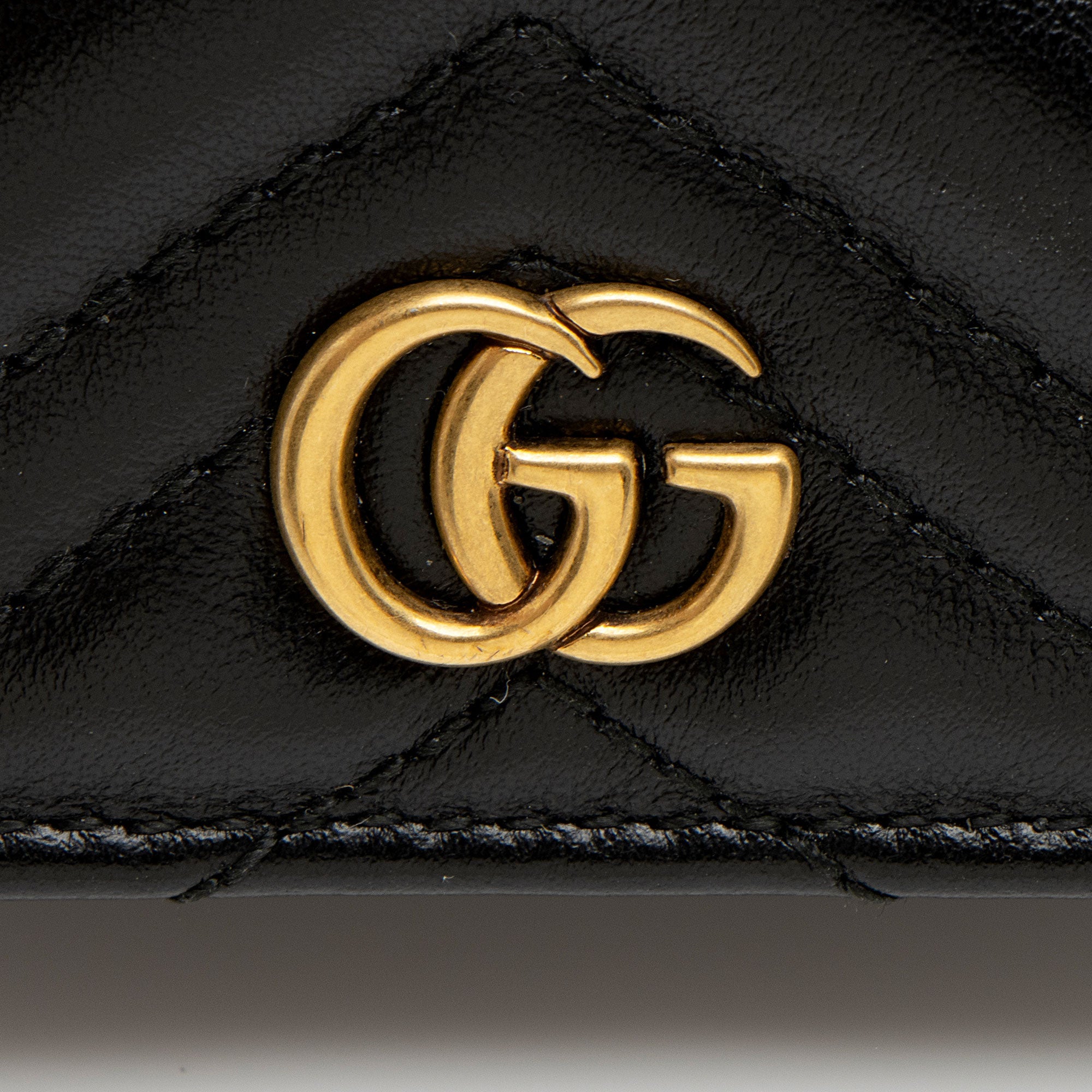 Gucci Matelasse Leather GG Marmont Card Wallet (SHF-vb1hJE)