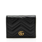 Gucci Matelasse Leather GG Marmont Card Wallet (SHF-vb1hJE)
