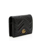 Gucci Matelasse Leather GG Marmont Card Wallet (SHF-vb1hJE)