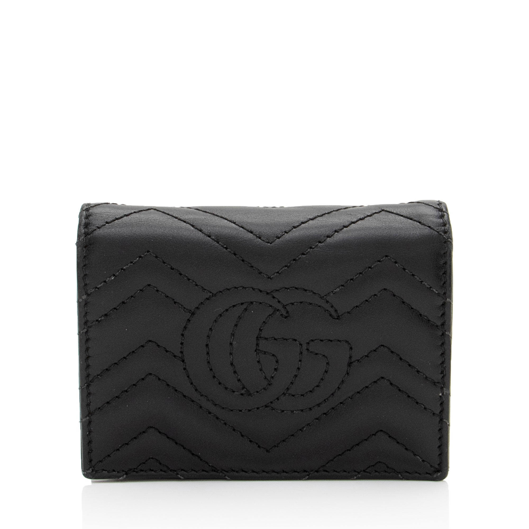 Gucci Matelasse Leather GG Marmont Card Wallet