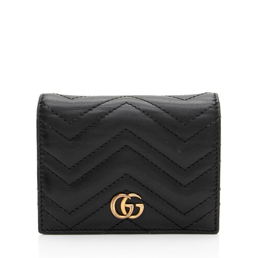 Gucci Matelasse Leather GG Marmont Card Wallet
