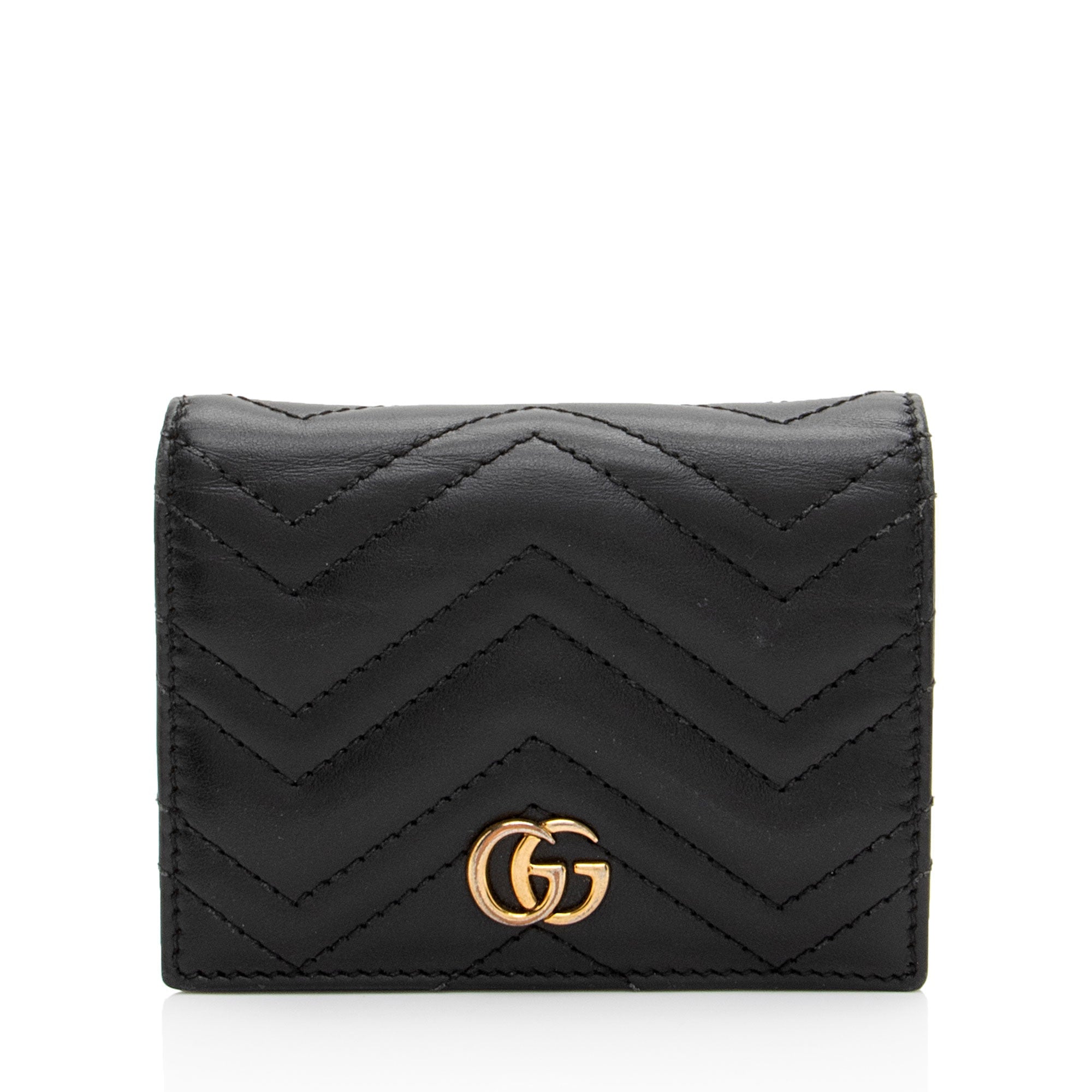 Gucci Matelasse Leather GG Marmont Card Wallet