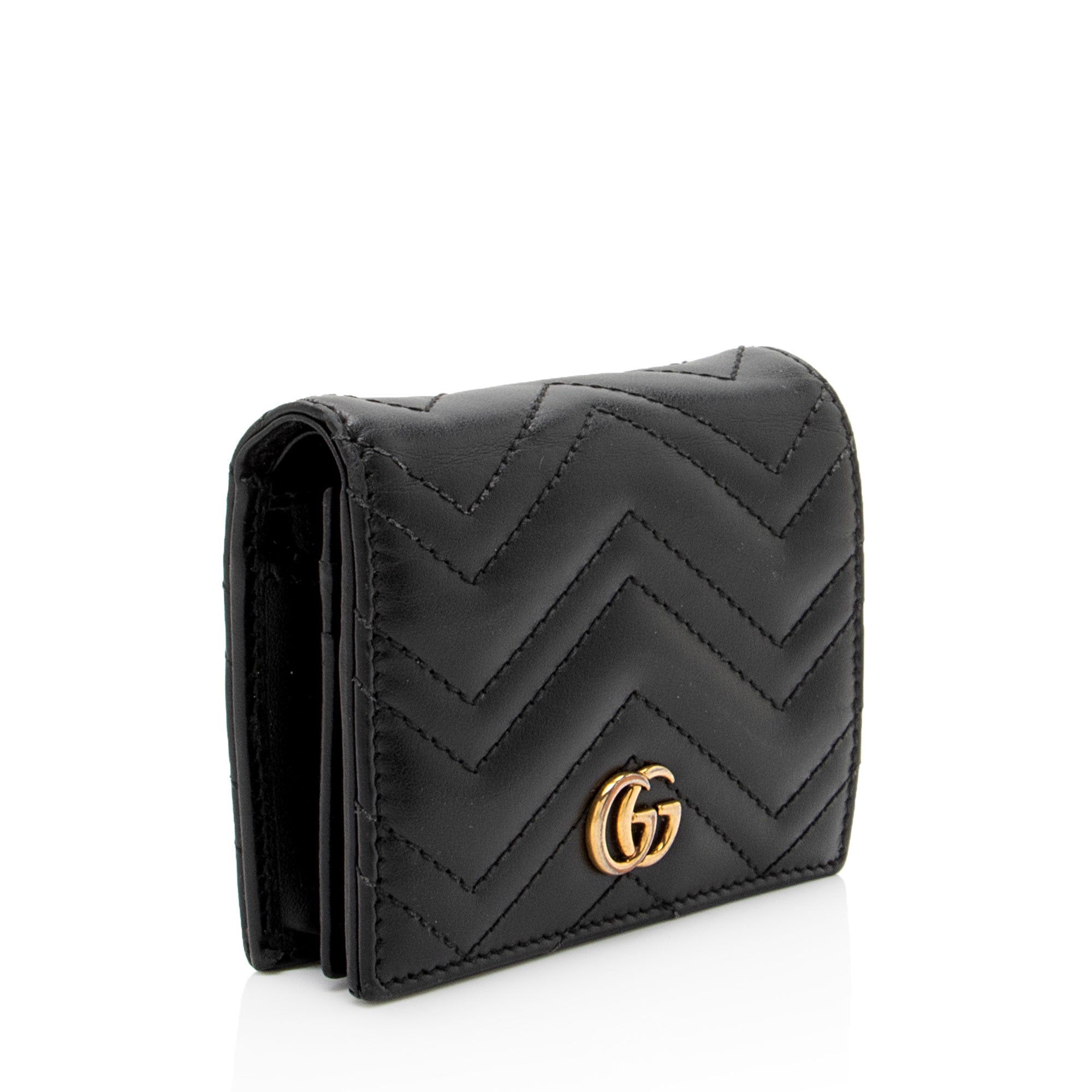 Gucci Matelasse Leather GG Marmont Card Wallet