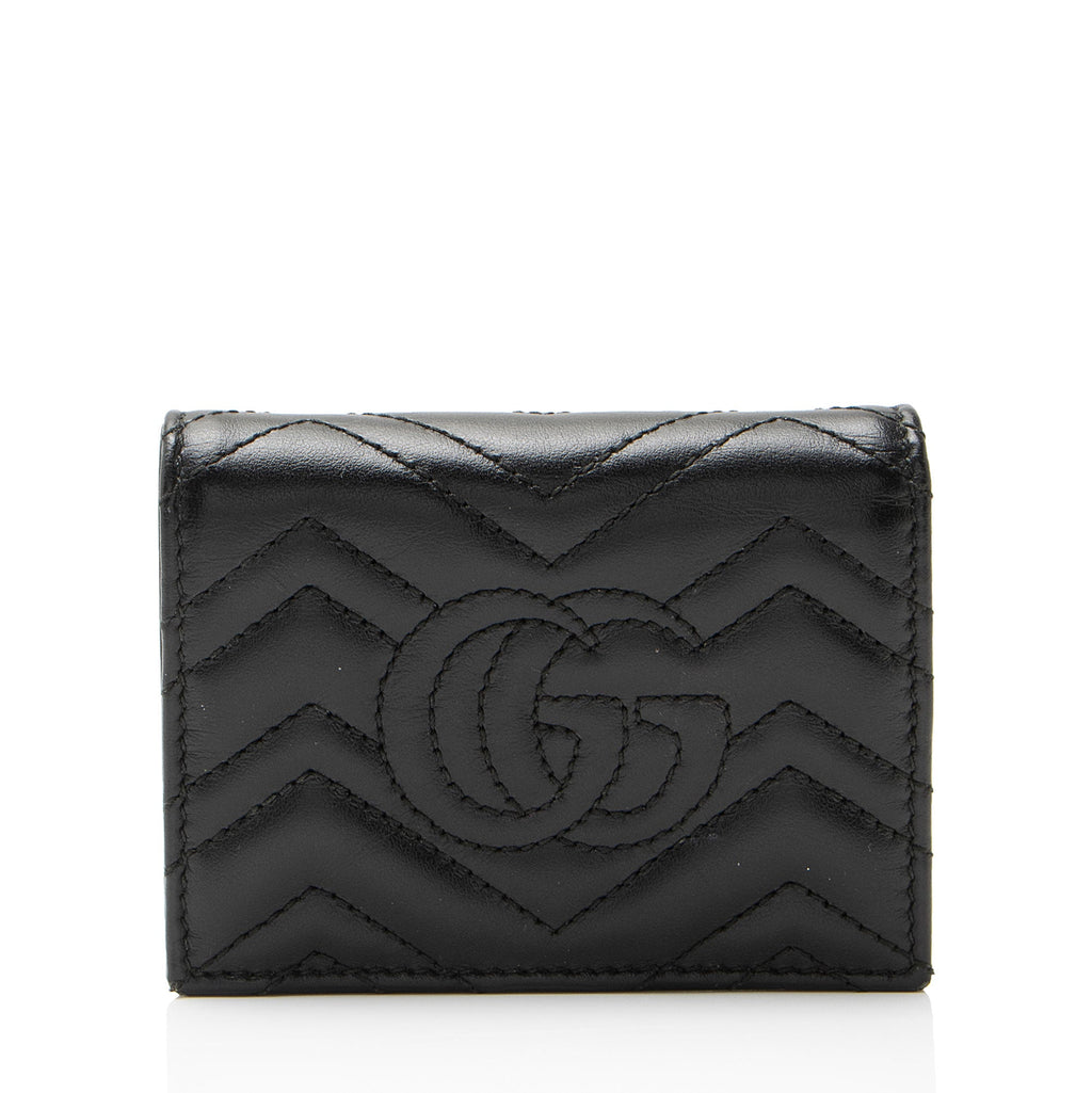 Gucci Matelasse Leather GG Marmont Card Wallet