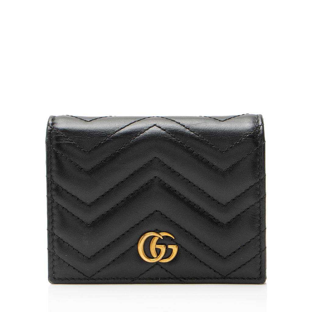 Gucci Matelasse Leather GG Marmont Card Wallet