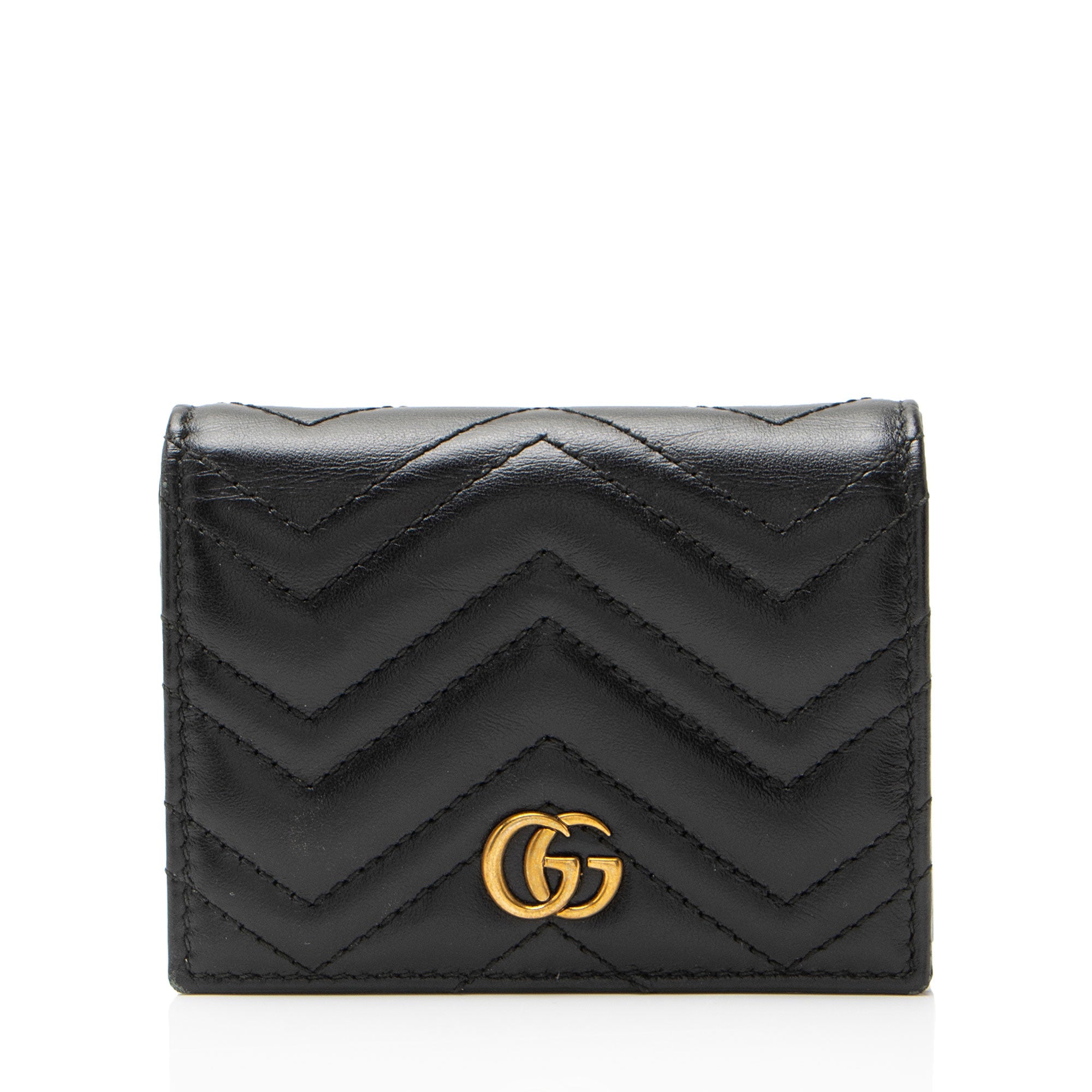 Gucci Matelasse Leather GG Marmont Card Wallet
