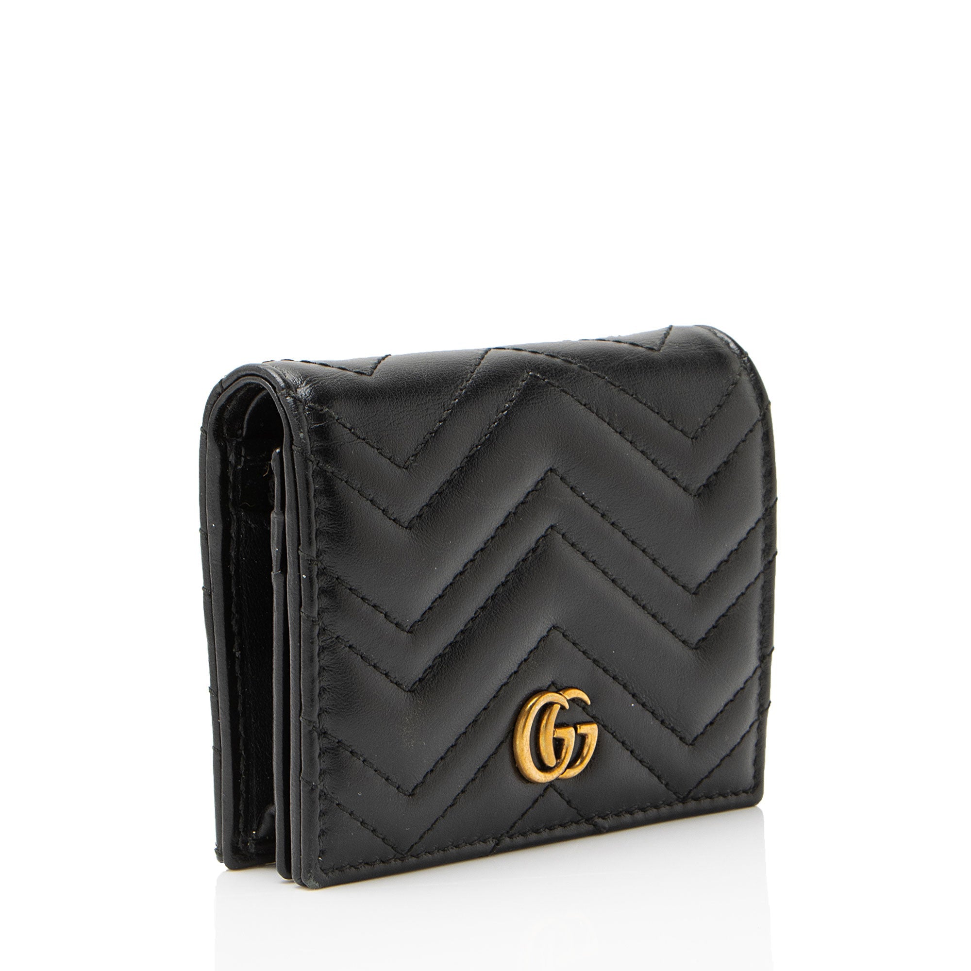 Gucci Matelasse Leather GG Marmont Card Wallet