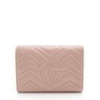 Gucci Matelasse Leather GG Marmont Wallet on Chain