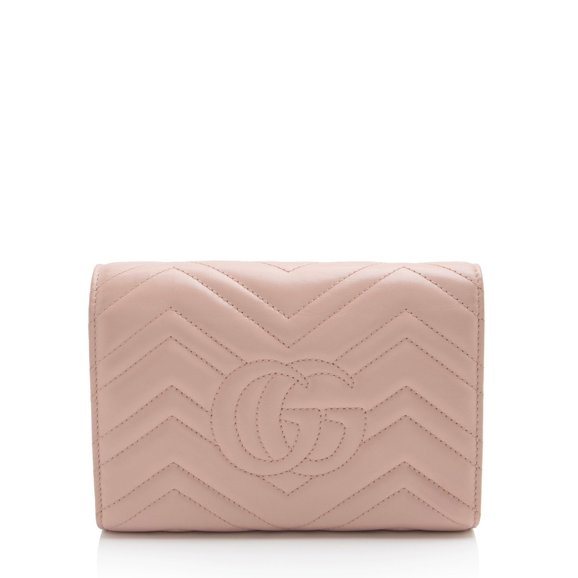 Gucci Matelasse Leather GG Marmont Wallet on Chain
