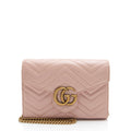 Gucci Matelasse Leather GG Marmont Wallet on Chain