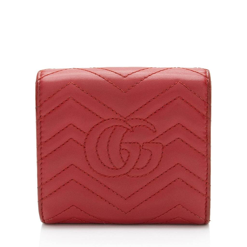 Gucci Matelasse Leather GG Marmont Compact Wallet