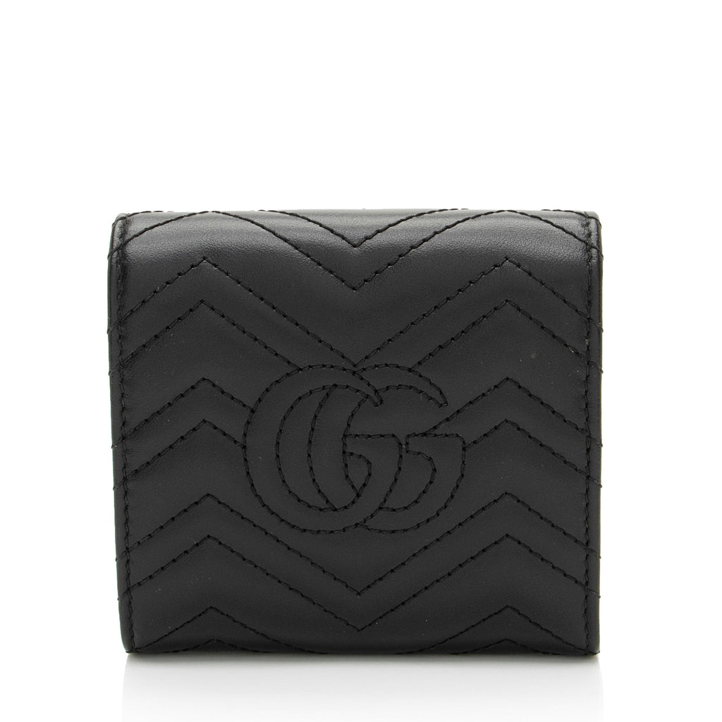 Gucci Matelasse Leather GG Marmont Compact Wallet