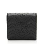Gucci Matelasse Leather GG Marmont Compact Wallet