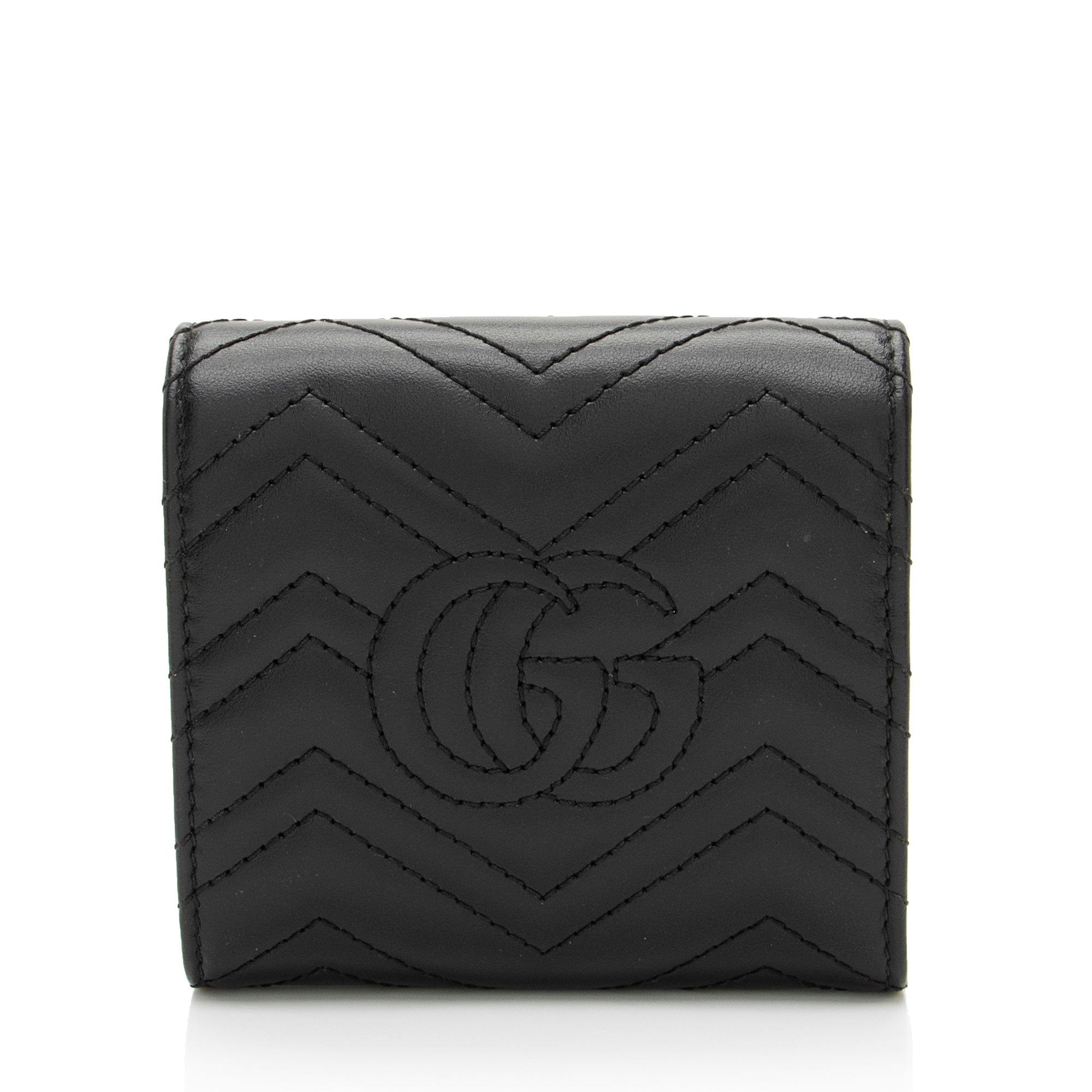 Gucci Matelasse Leather GG Marmont Compact Wallet