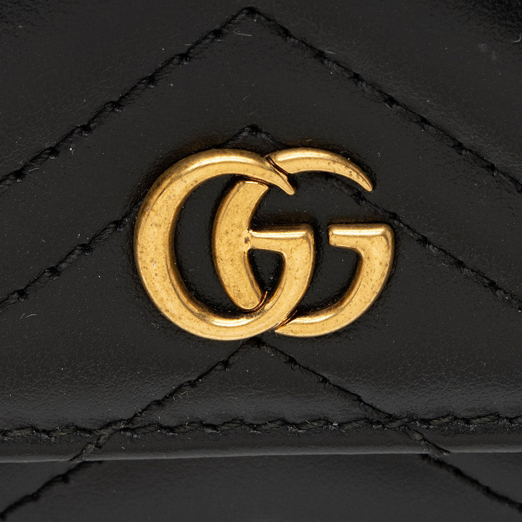 Gucci Matelasse Leather GG Marmont Compact Wallet