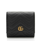 Gucci Matelasse Leather GG Marmont Compact Wallet