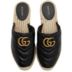 Gucci Matelasse Leather GG Marmont Espadrille Mules - Size 6 / 36 (SHF-GM62mi)
