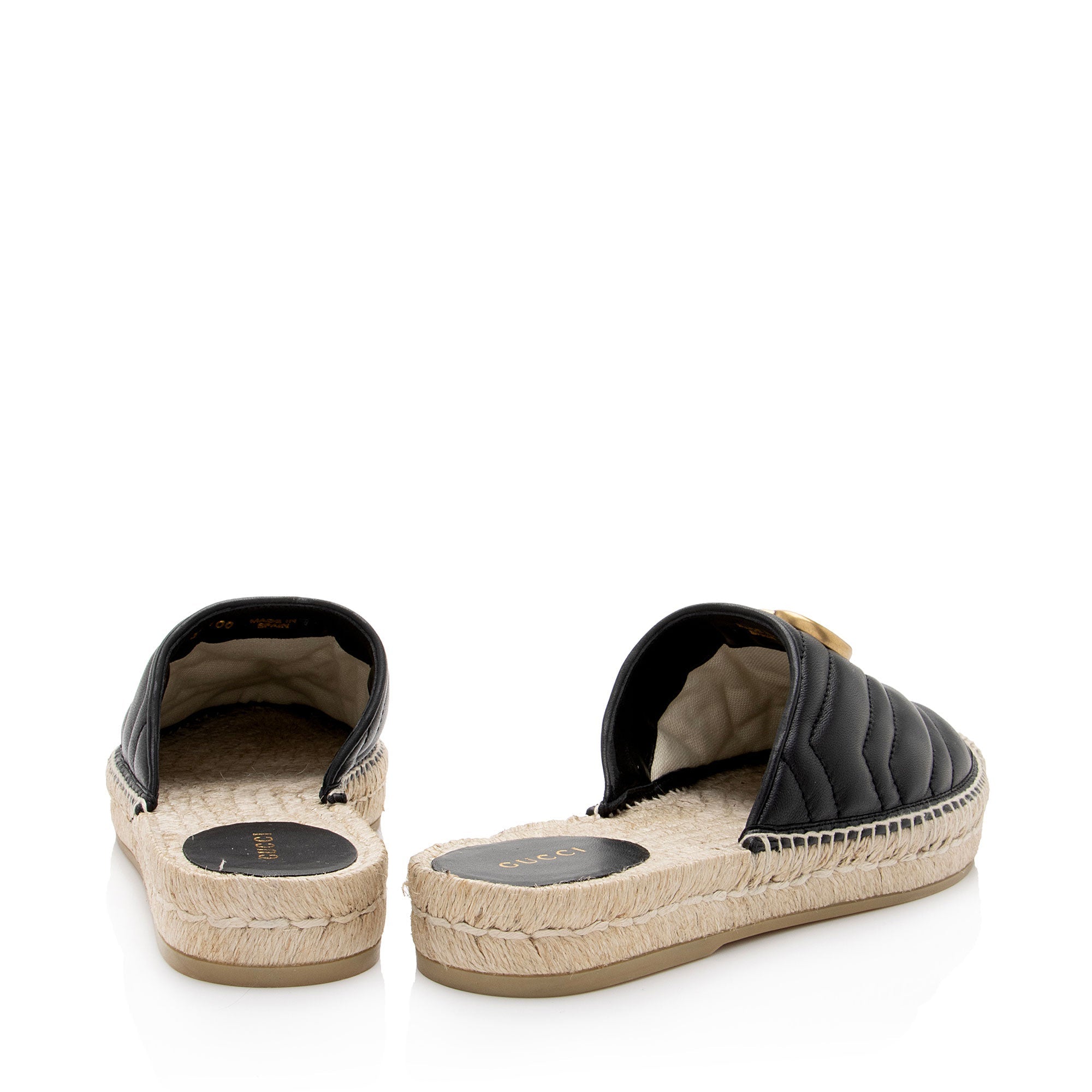 Gucci Matelasse Leather GG Marmont Espadrille Mules - Size 9 / 39 (SHF-kmOrCD)