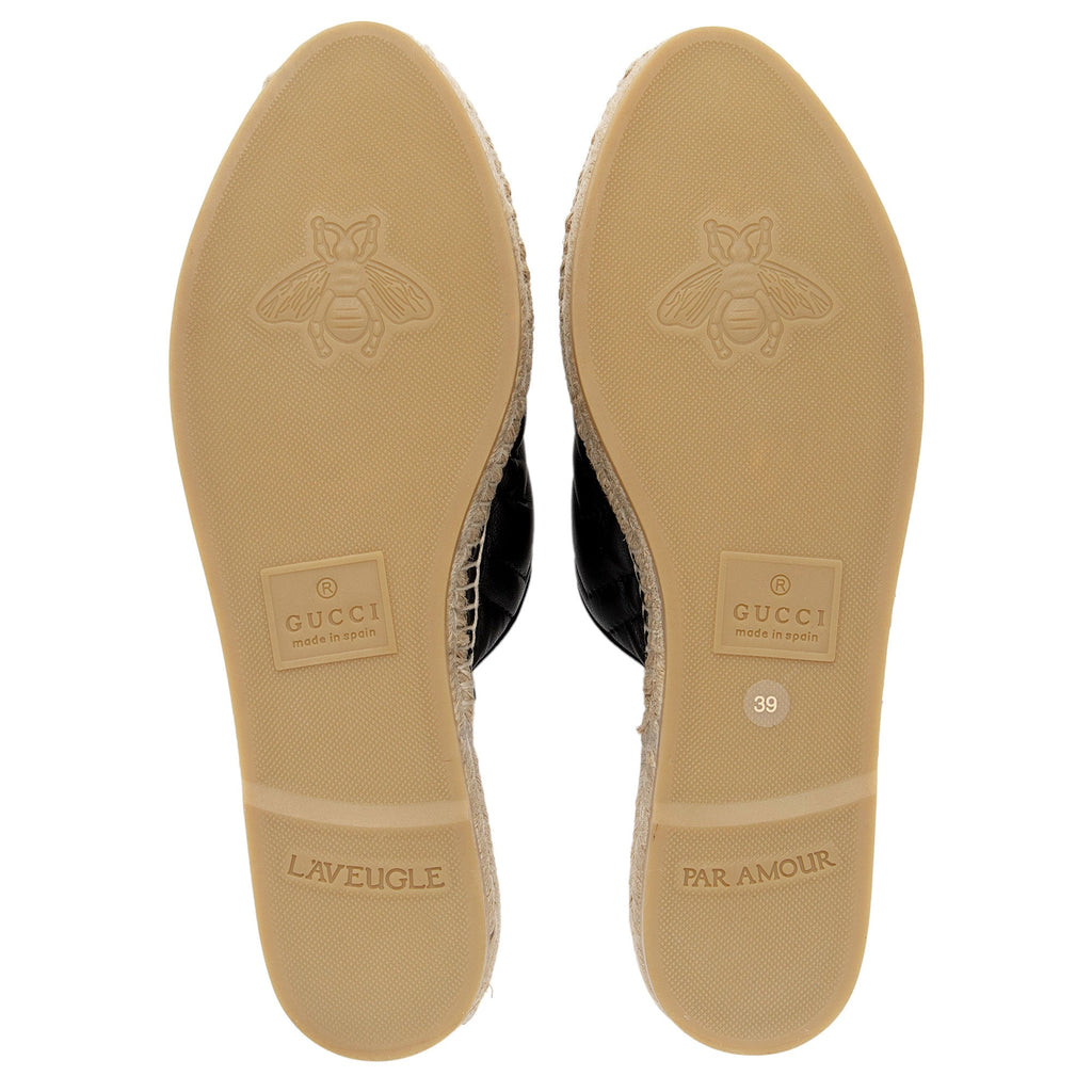 Gucci Matelasse Leather GG Marmont Espadrille Mules - Size 9 / 39 (SHF-kmOrCD)