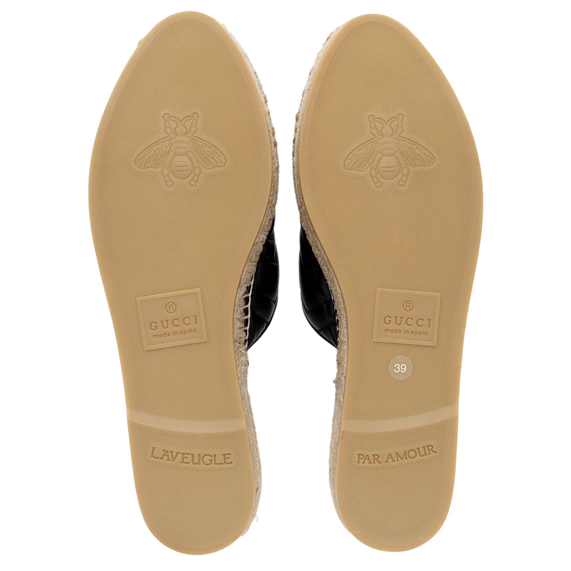 Gucci Matelasse Leather GG Marmont Espadrille Mules - Size 9 / 39 (SHF-kmOrCD)