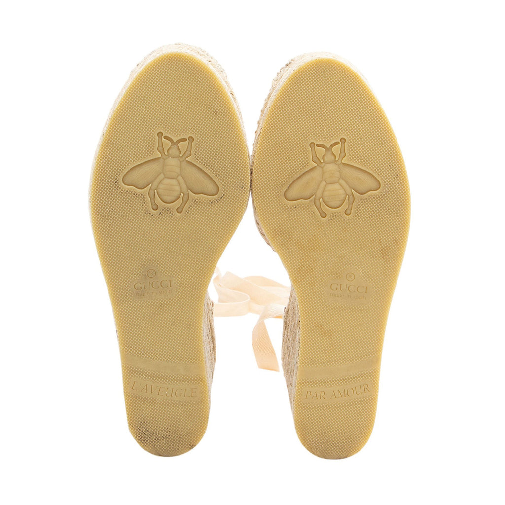 Gucci Matelasse Leather GG Marmont Espadrille Wedges - Size 7.5 / 37.5