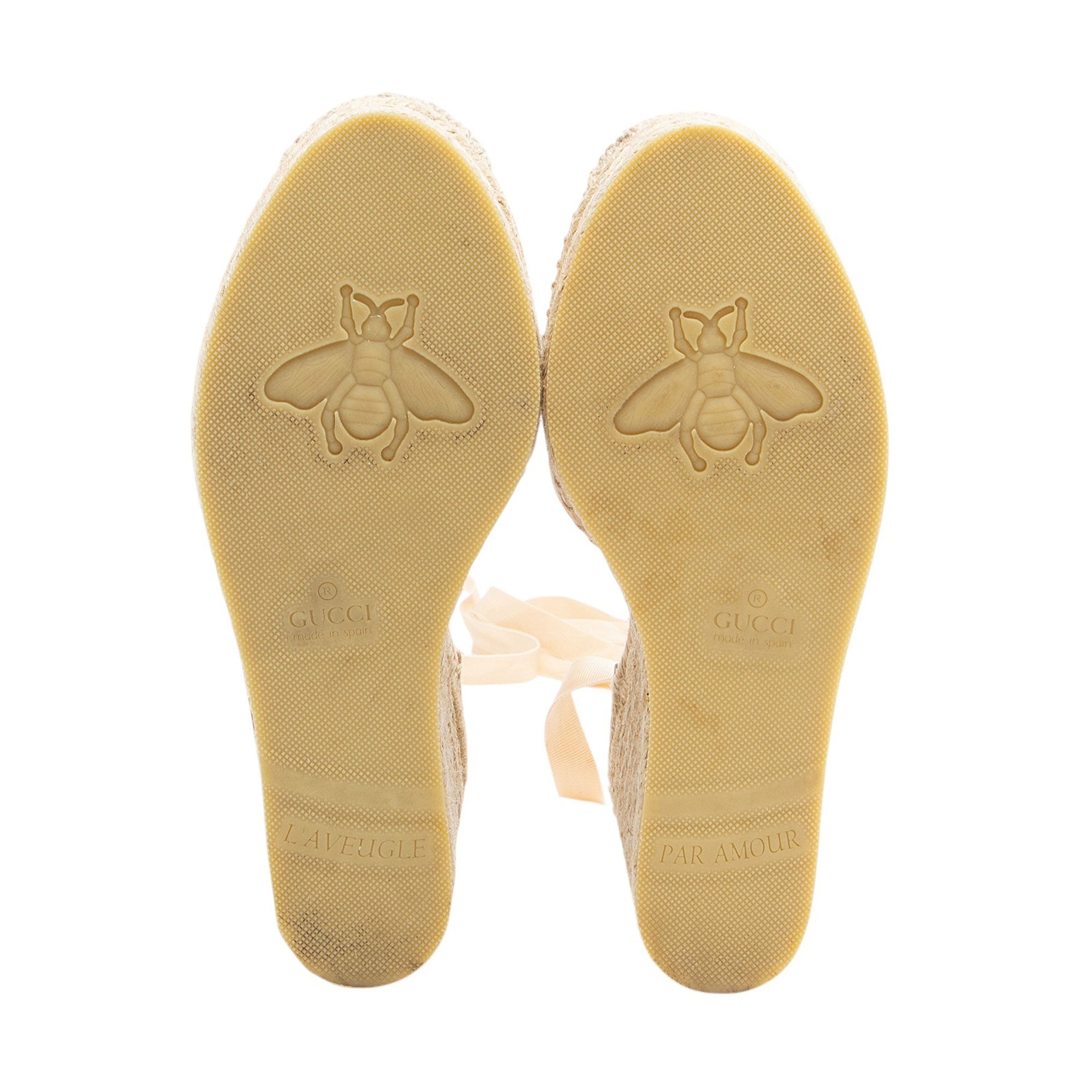 Gucci Matelasse Leather GG Marmont Espadrille Wedges - Size 7.5 / 37.5