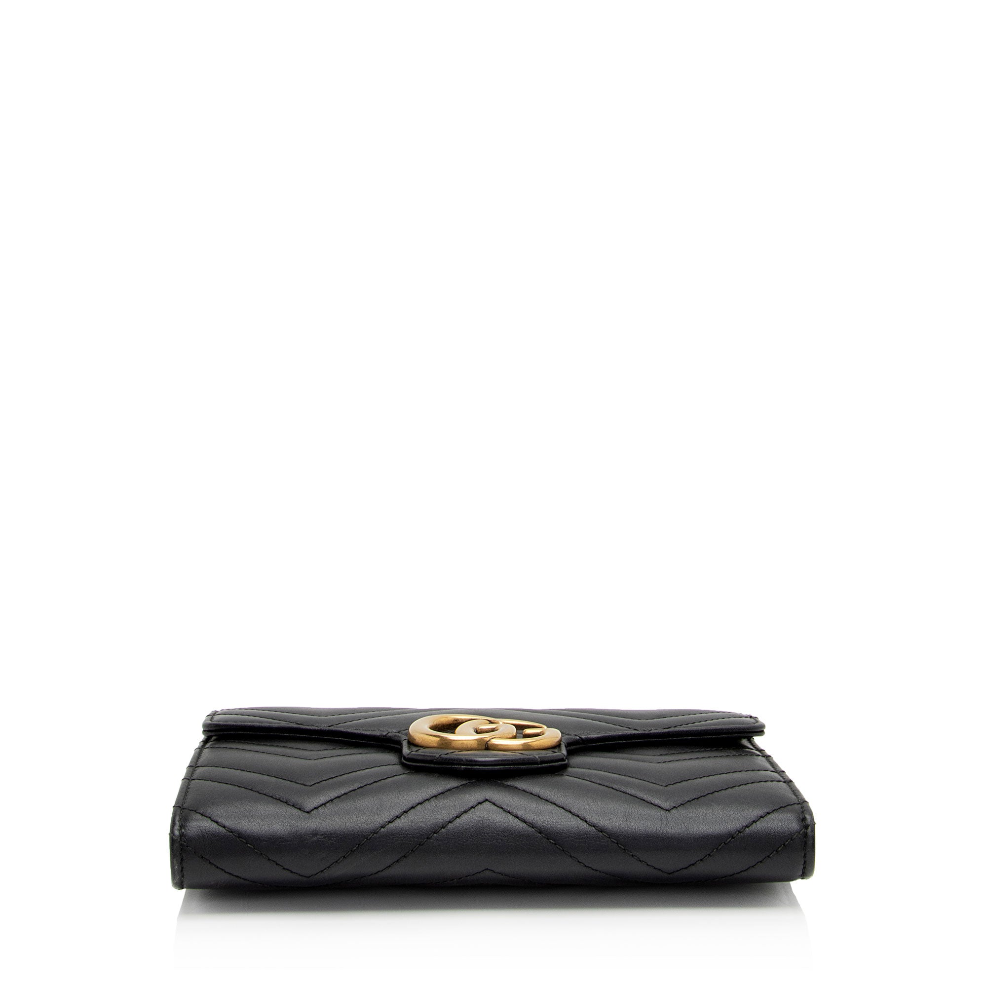 Gucci Matelasse Leather GG Marmont Flap Mini Wallet Bag (SHF-6xoeZx)