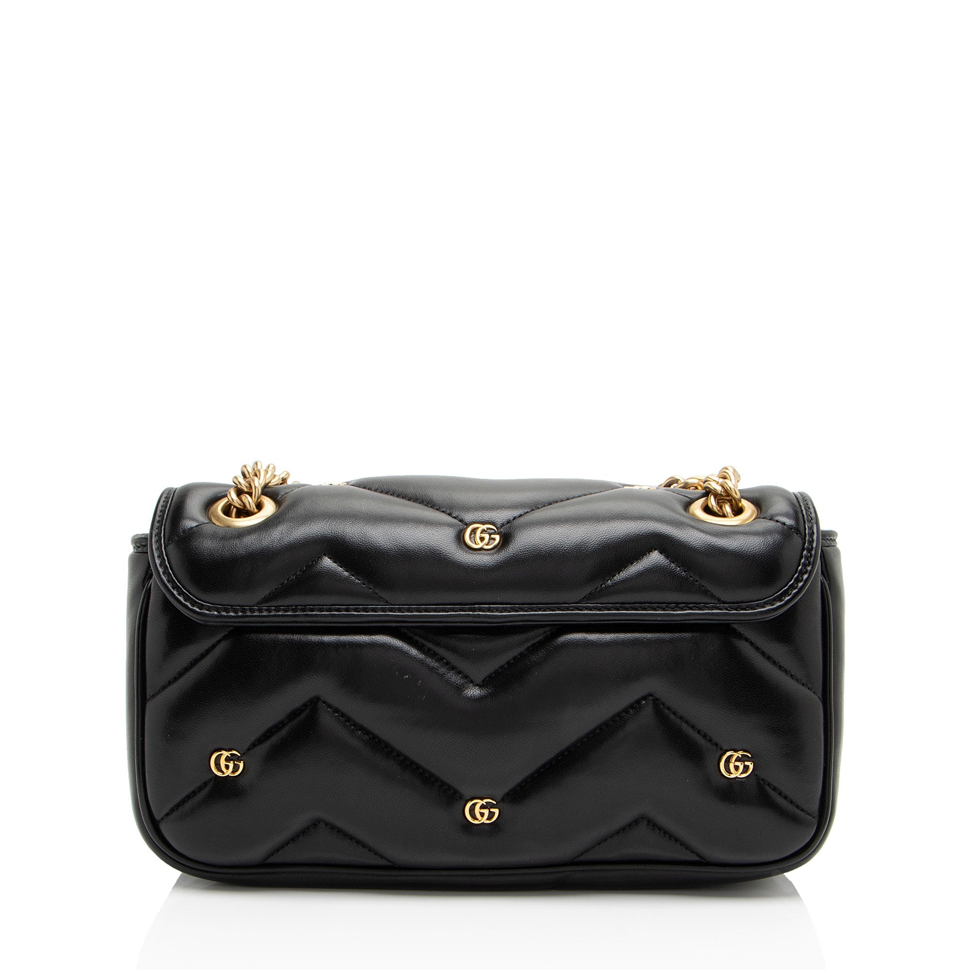 Gucci Matelasse Leather GG Marmont GG Studded Small Flap Bag