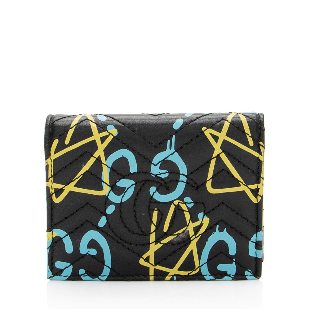 Gucci Matelasse Leather GG Marmont Ghost Card Holder