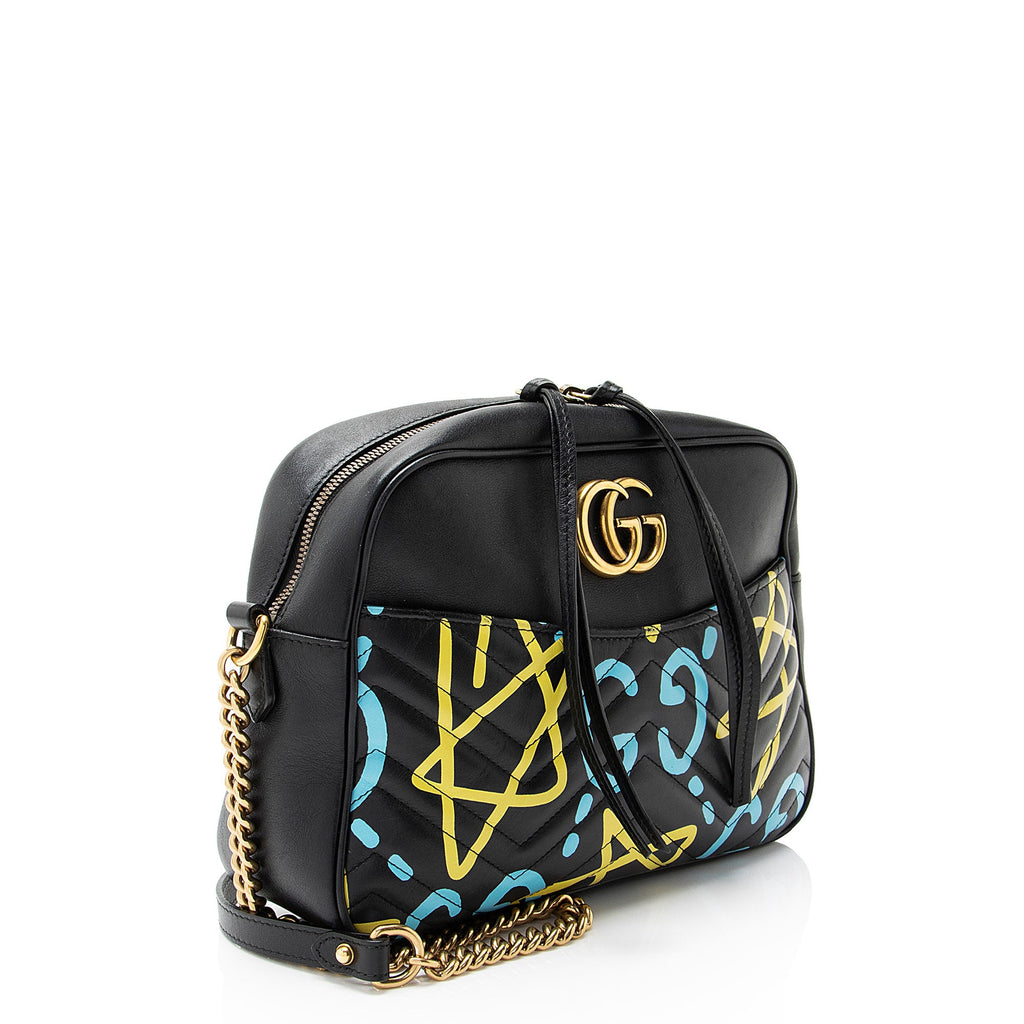 Gucci Matelasse Leather GG Marmont Ghost Medium Camera Bag