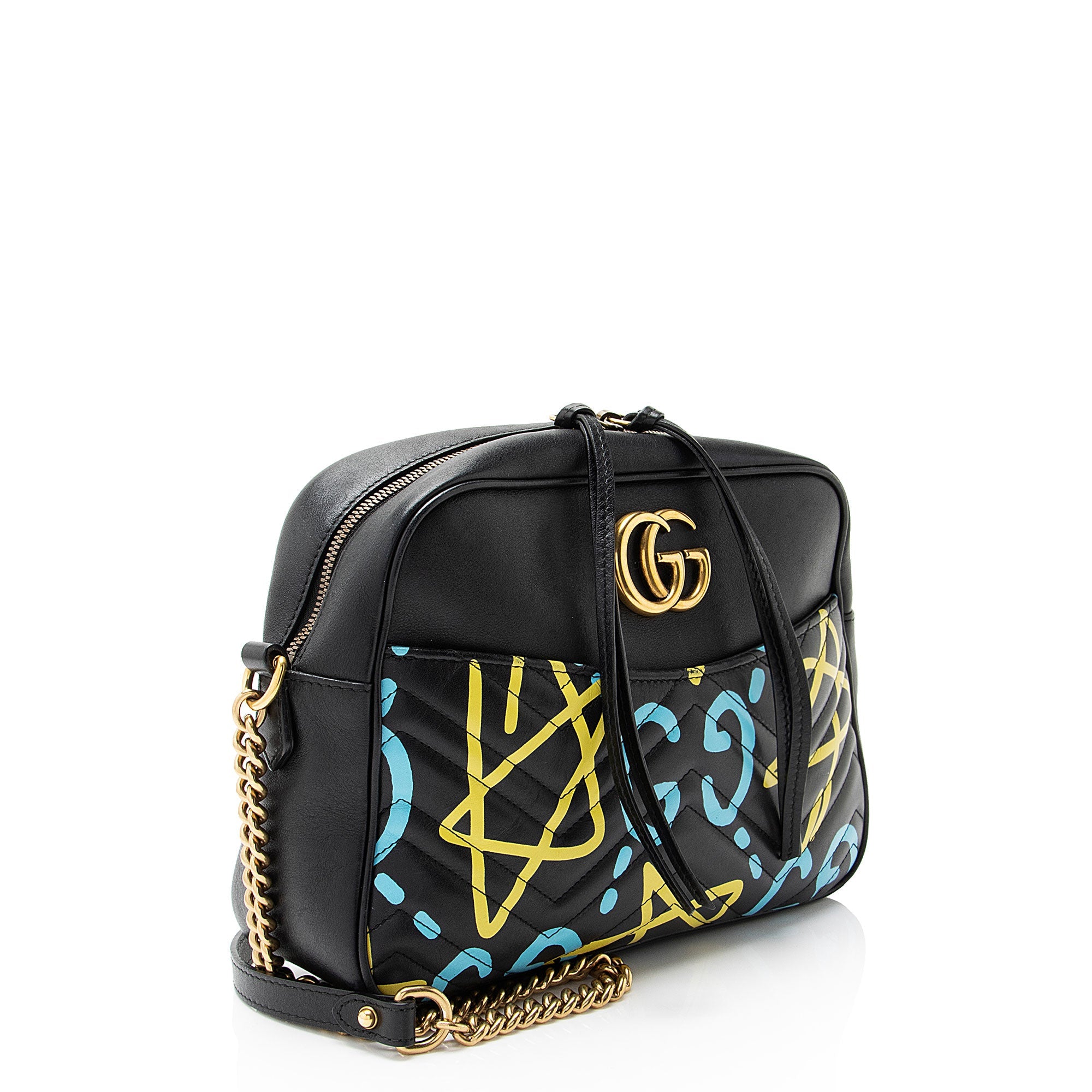 Gucci Matelasse Leather GG Marmont Ghost Medium Camera Bag