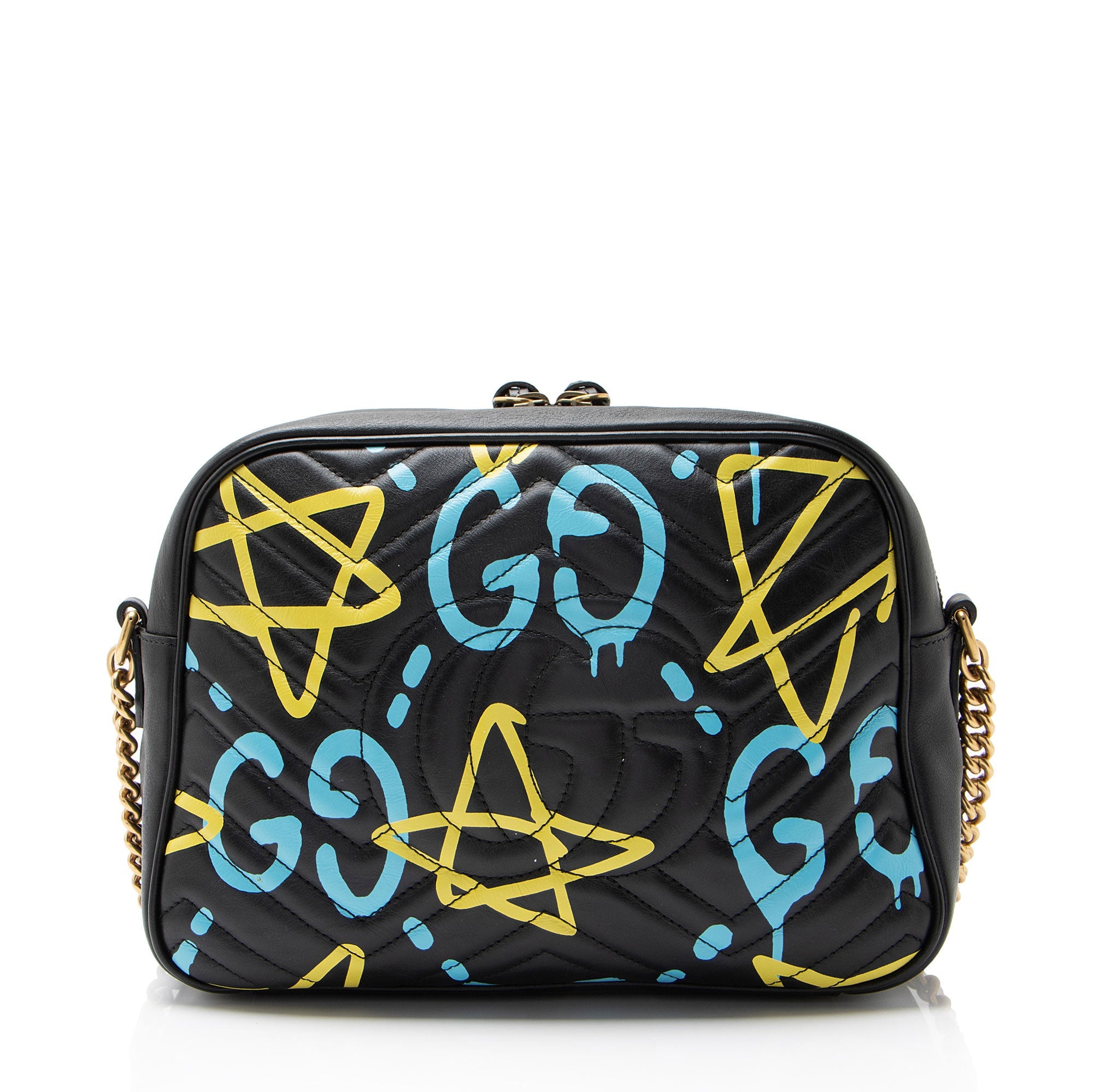 Gucci Matelasse Leather GG Marmont Ghost Medium Camera Bag