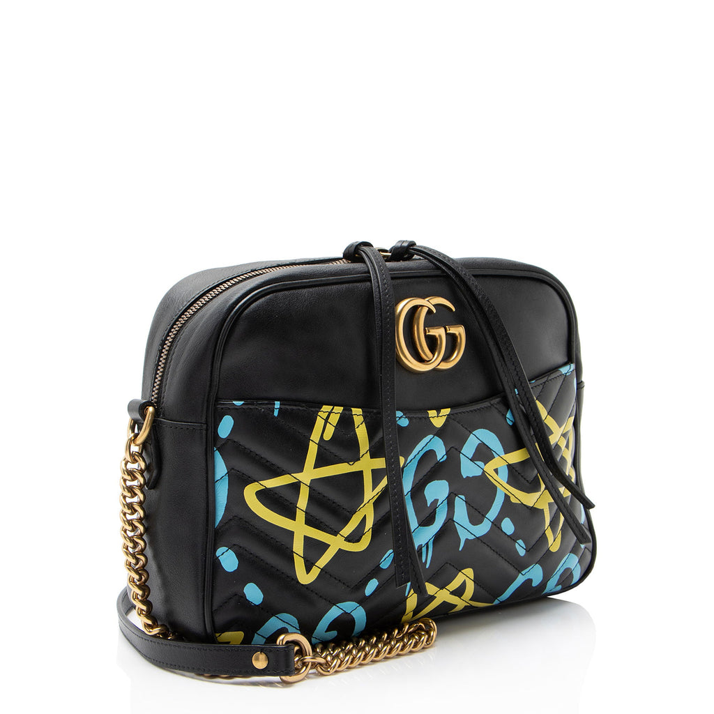 Gucci Matelasse Leather GG Marmont Ghost Medium Camera Bag