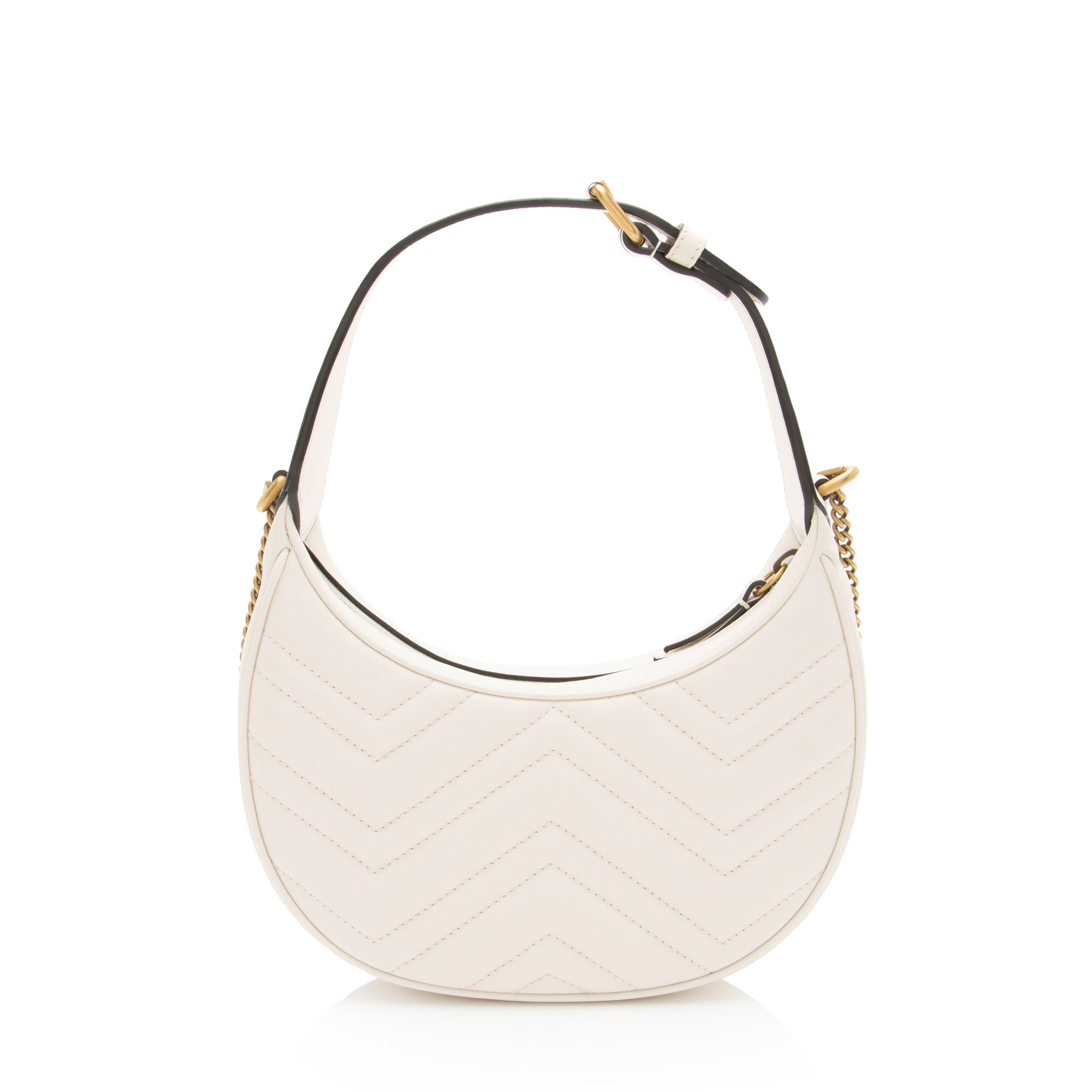 Gucci Matelasse Leather GG Marmont Half Moon Mini Shoulder Bag