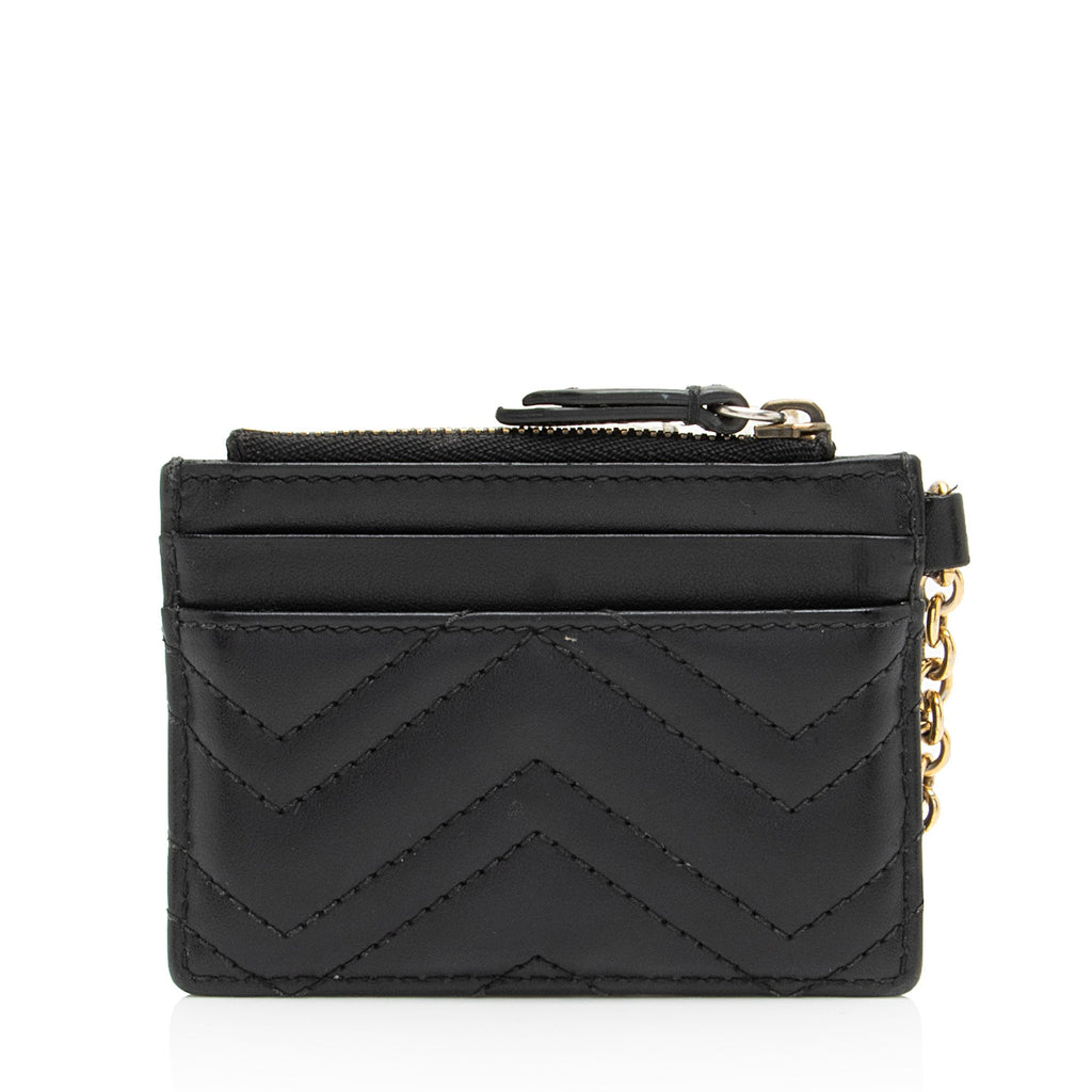 Gucci Matelasse Leather GG Marmont Keychain Card Holder