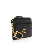 Gucci Matelasse Leather GG Marmont Keychain Card Holder