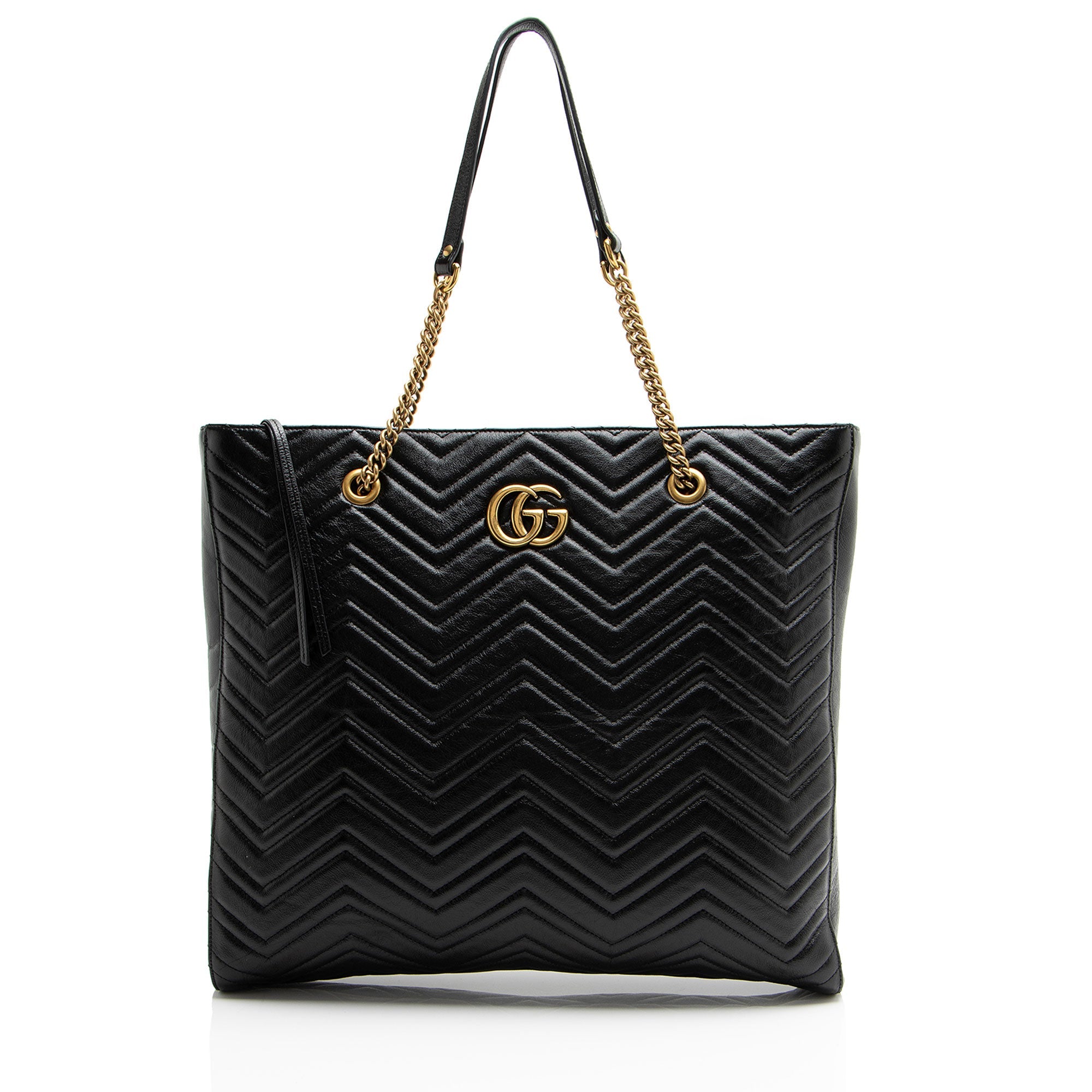 Gucci Matelasse Leather GG Marmont Large Chain Tote