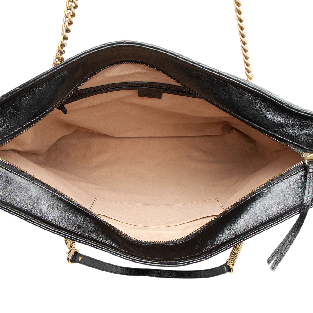 Gucci Matelasse Leather GG Marmont Large Chain Tote