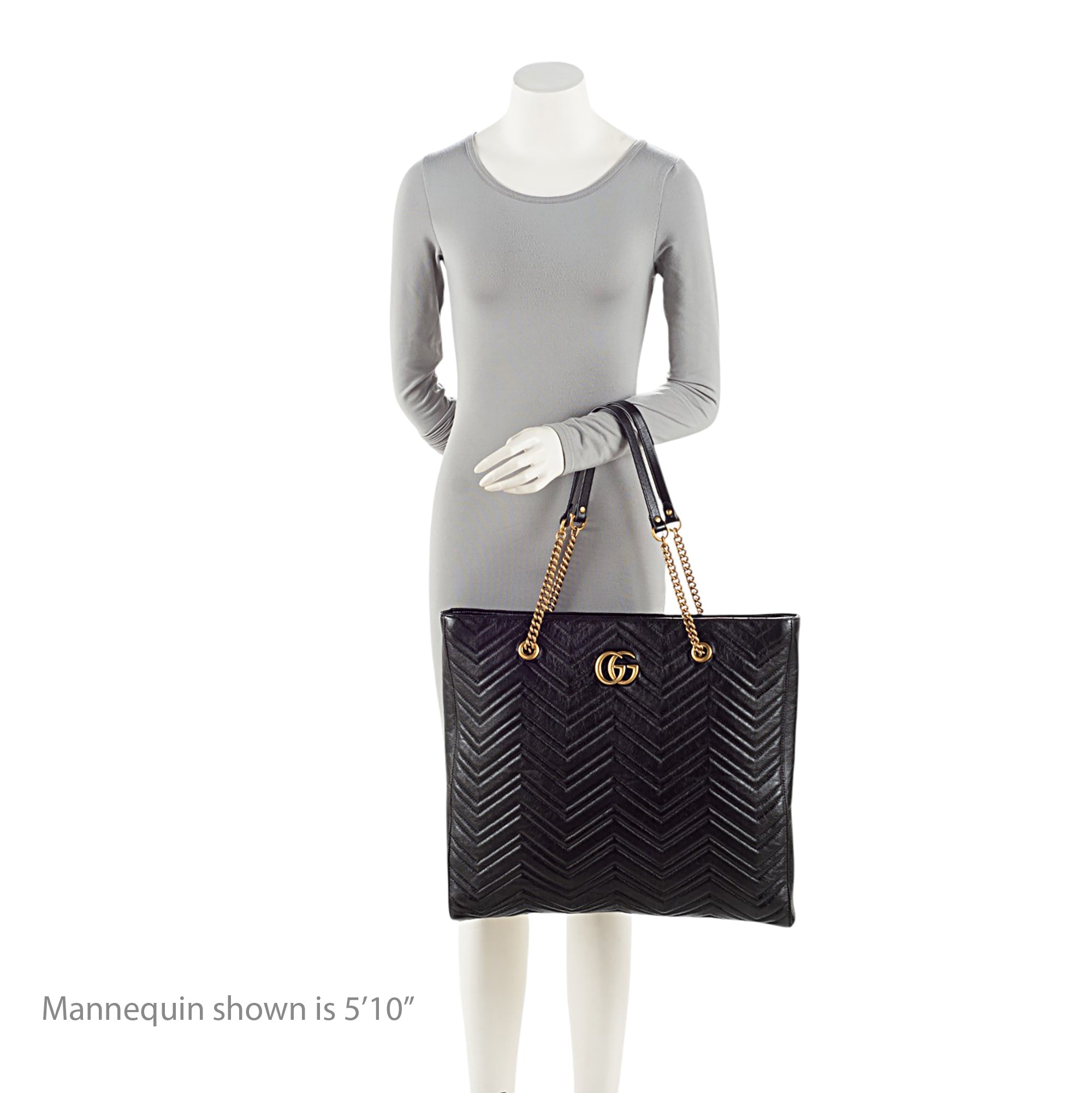 Gucci Matelasse Leather GG Marmont Large Chain Tote