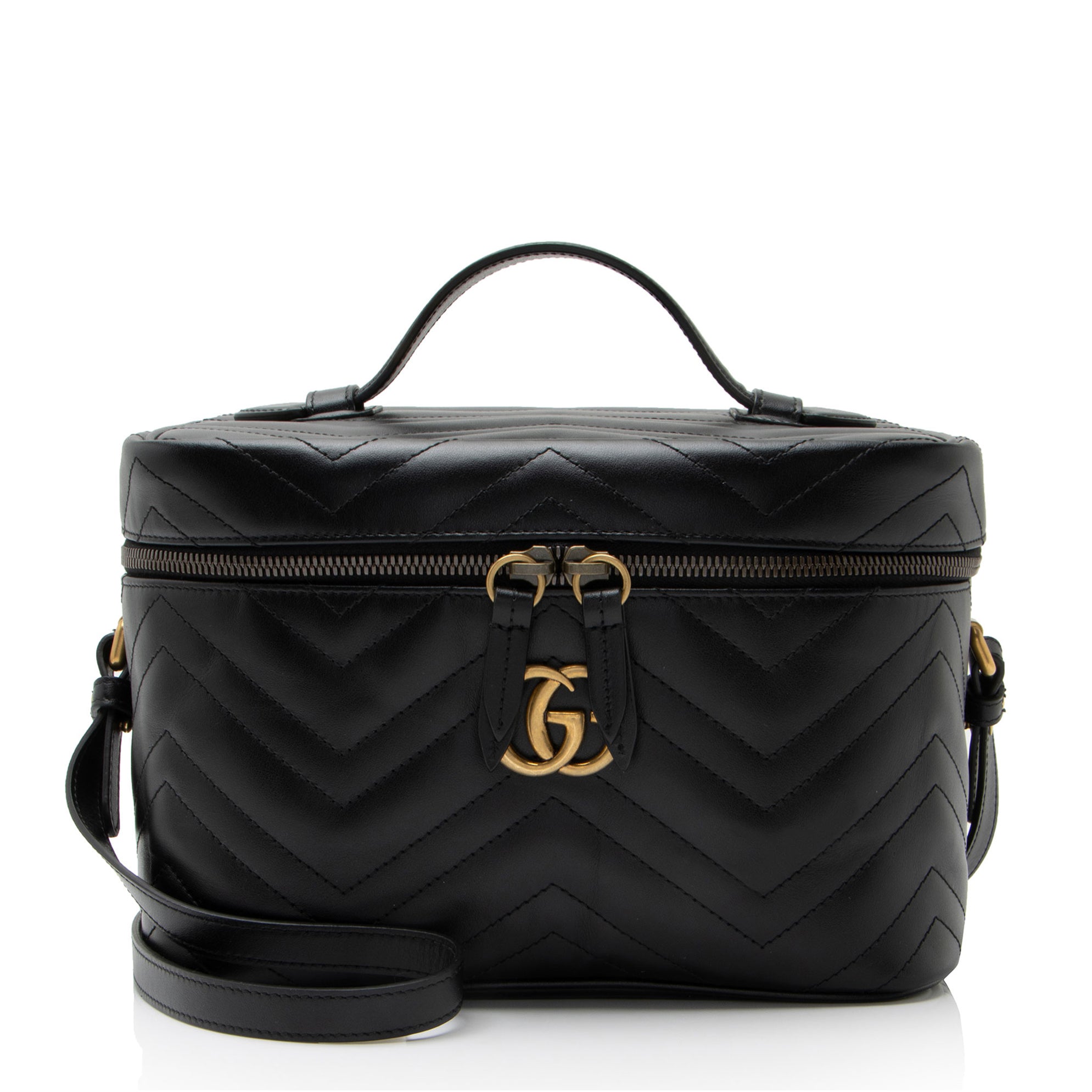 Gucci Matelasse Leather GG Marmont Vanity Large Top Handle